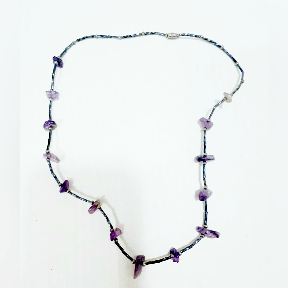 Natural Amethyst Crystal Beads Necklace